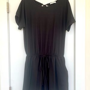 XL Black Romper Short Set